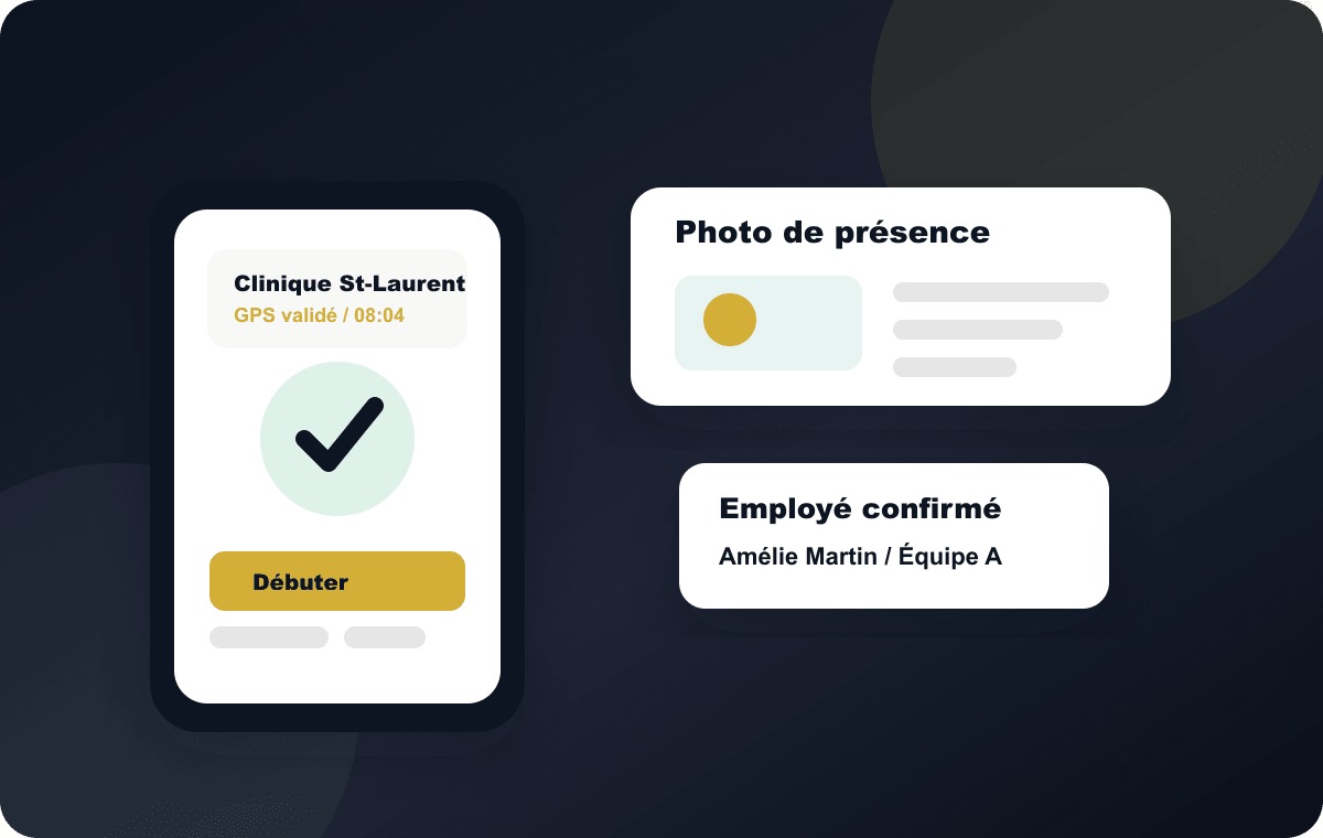 Interface mobile de pointage SDD Entretien+